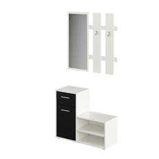 Hallway set, white/black, LONDI