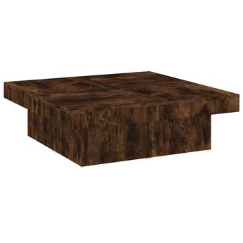 vidaXL Coffee Table Smoked Oak 35.4"x35.4"x11" Engineered Wood