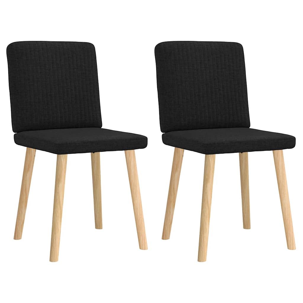 vidaXL Dining Chairs 2 pcs Black Fabric