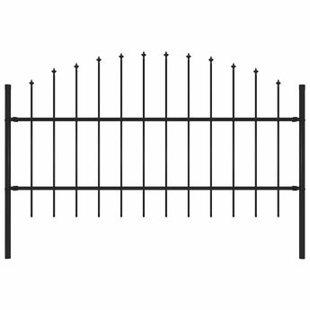 vidaXL Garden Fence Woerden with Spear Top Steel 170x100 cm Black