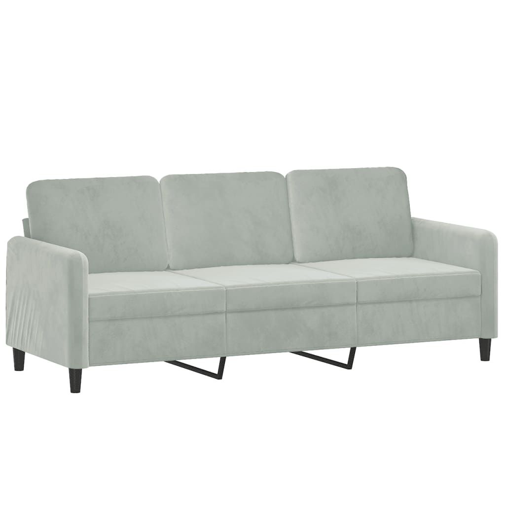 vidaXL 3-Seater Sofa Light Gray 70.9" Velvet