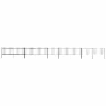 vidaXL Garden Fence with Spear Top Steel 1603.5x120 cm Black