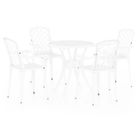 vidaXL 5 Piece Bistro Set Cast Aluminum White