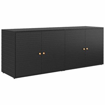 vidaXL Garden Storage Cabinet Black 78.0x21.9x31.5" Poly Rattan