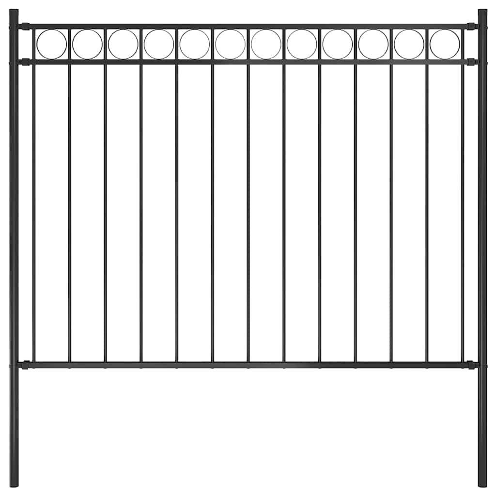 vidaXL Garden Fence ASSEN Steel 1.7x1 m Black