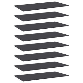 vidaXL Bookshelf Boards 8 pcs Grey 80x30x1.5 cm Engineered Wood