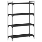 vidaXL Bookcase 4-Tier Black 31.5"x11.8"x47.2" Engineered Wood