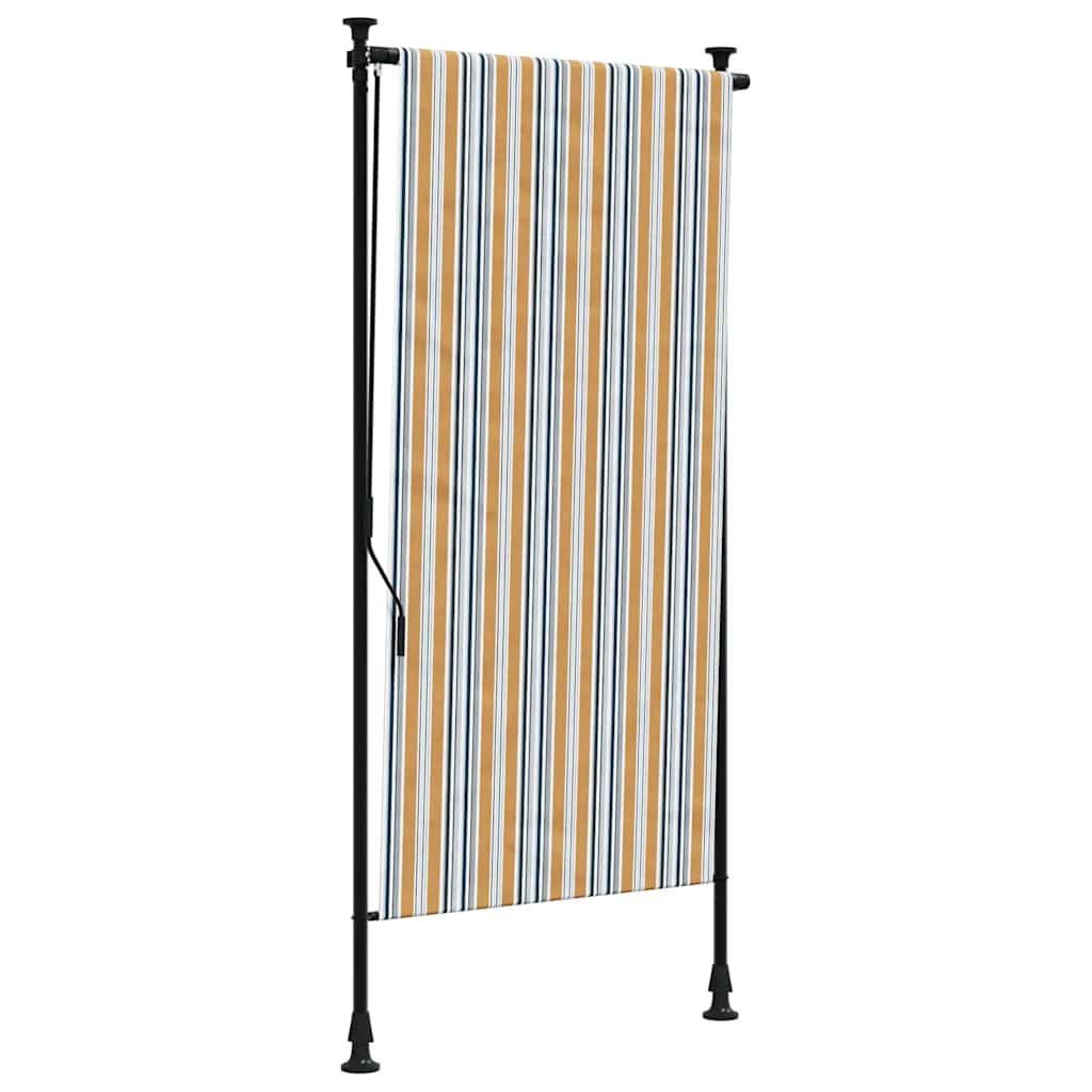 vidaXL Outdoor Roller Blind Yellow and White 47.2"x106.3" Fabric&Steel