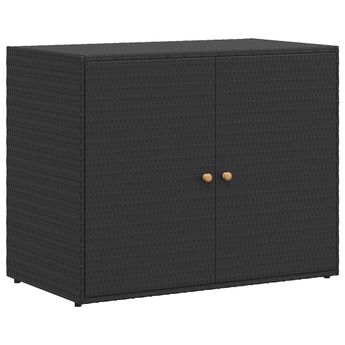 vidaXL Garden Storage Cabinet Black 39.4x21.9x31.5" Poly Rattan