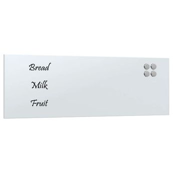 vidaXL Wall-mounted Magnetic Board White 80x30 cm Tempered Glass