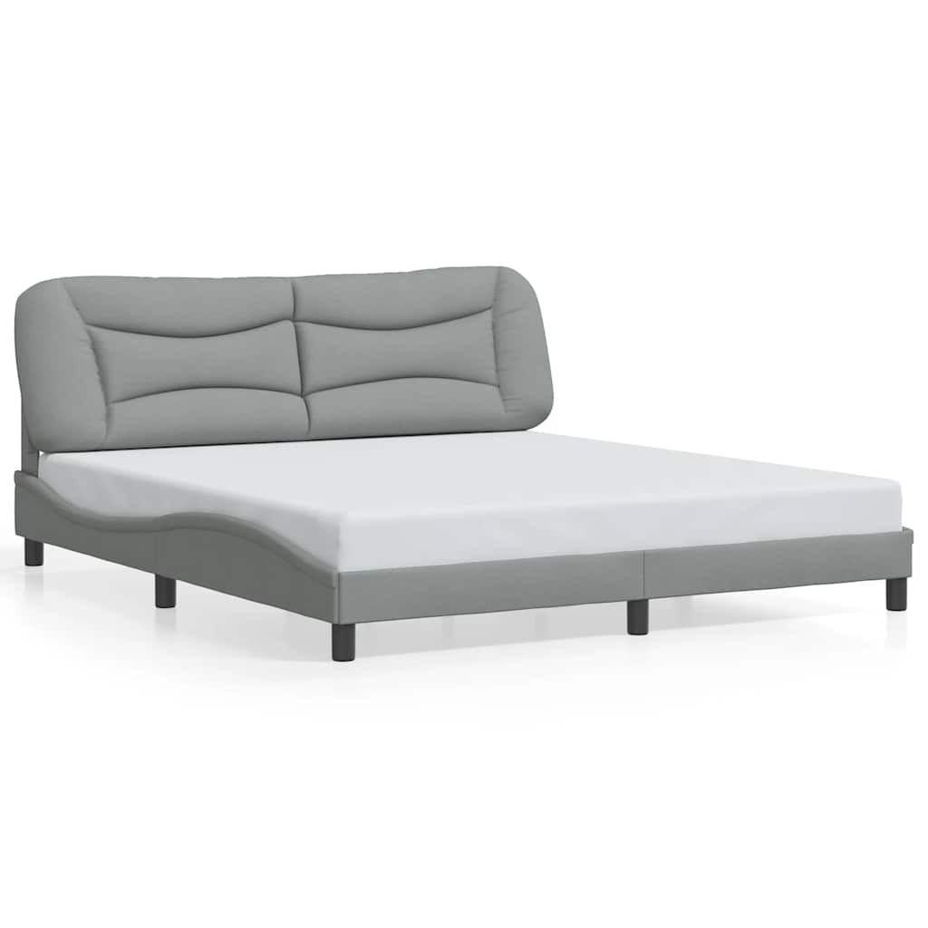 vidaXL Bed Frame without Mattress "Hvar" Light Gray 76"x79.9" Fabric
