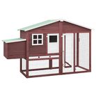 vidaXL Chicken Coop with Nest Box Mocha and White Solid Fir Wood