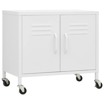 vidaXL Storage Cabinet White 23.6"x13.8"x22" Steel
