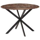 vidaXL Dining Table Ø110x78 cm Solid Wood Reclaimed and Steel