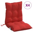 vidaXL Lowback Chair Cushions 4 pcs Red Oxford Fabric