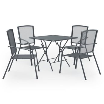 vidaXL 5 Piece Patio Dining Set Steel Anthracite