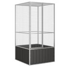 vidaXL Bird Cage Anthracite 43.7"x42.1"x83.3" Galvanized Steel