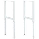vidaXL Adjustable Work Bench Frames 2 pcs Metal 21.7"x(27.2"-37.6") Gray