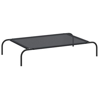 vidaXL Elevated Dog Bed Black L Textilene