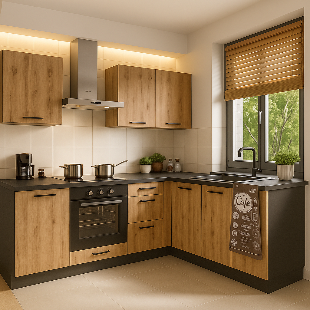 Modern brown kitchen