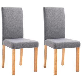 vidaXL Dining Chairs 2 pcs Light Gray Fabric