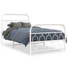 vidaXL Metal Bed Frame without Mattress with Footboard White 39.4"x78.7"