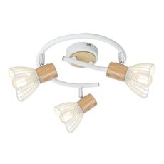 White-natural ceiling lamp with metal shade 42x42 cm Chile - Candellux Lighting