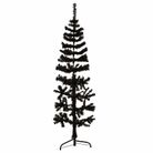 vidaXL Slim Artificial Half Christmas Tree with Stand Black 5 ft