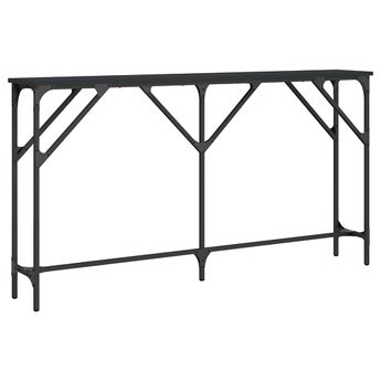 vidaXL Console Table Black 55.1"x9.1"x29.5" Engineered Wood