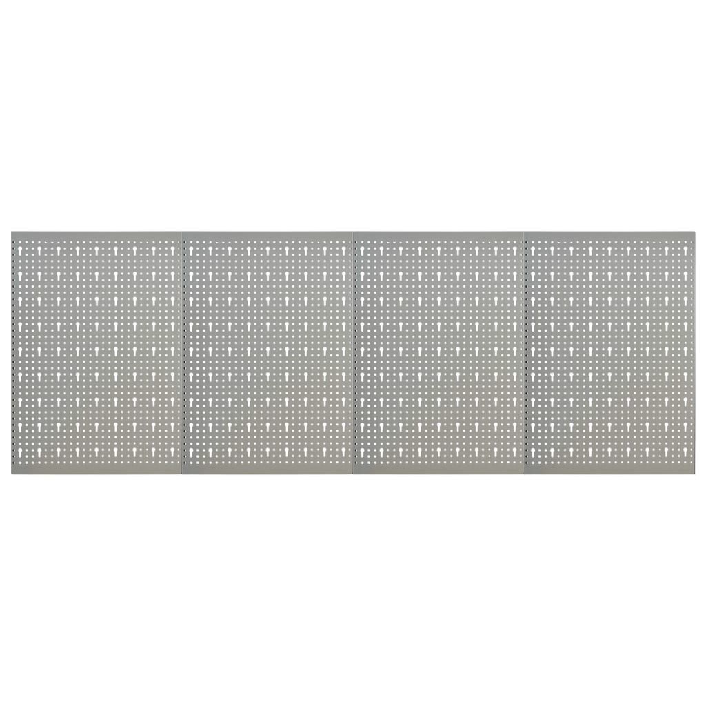 vidaXL Wall-mounted Peg Boards 4 pcs 15.7"x22.8" Steel