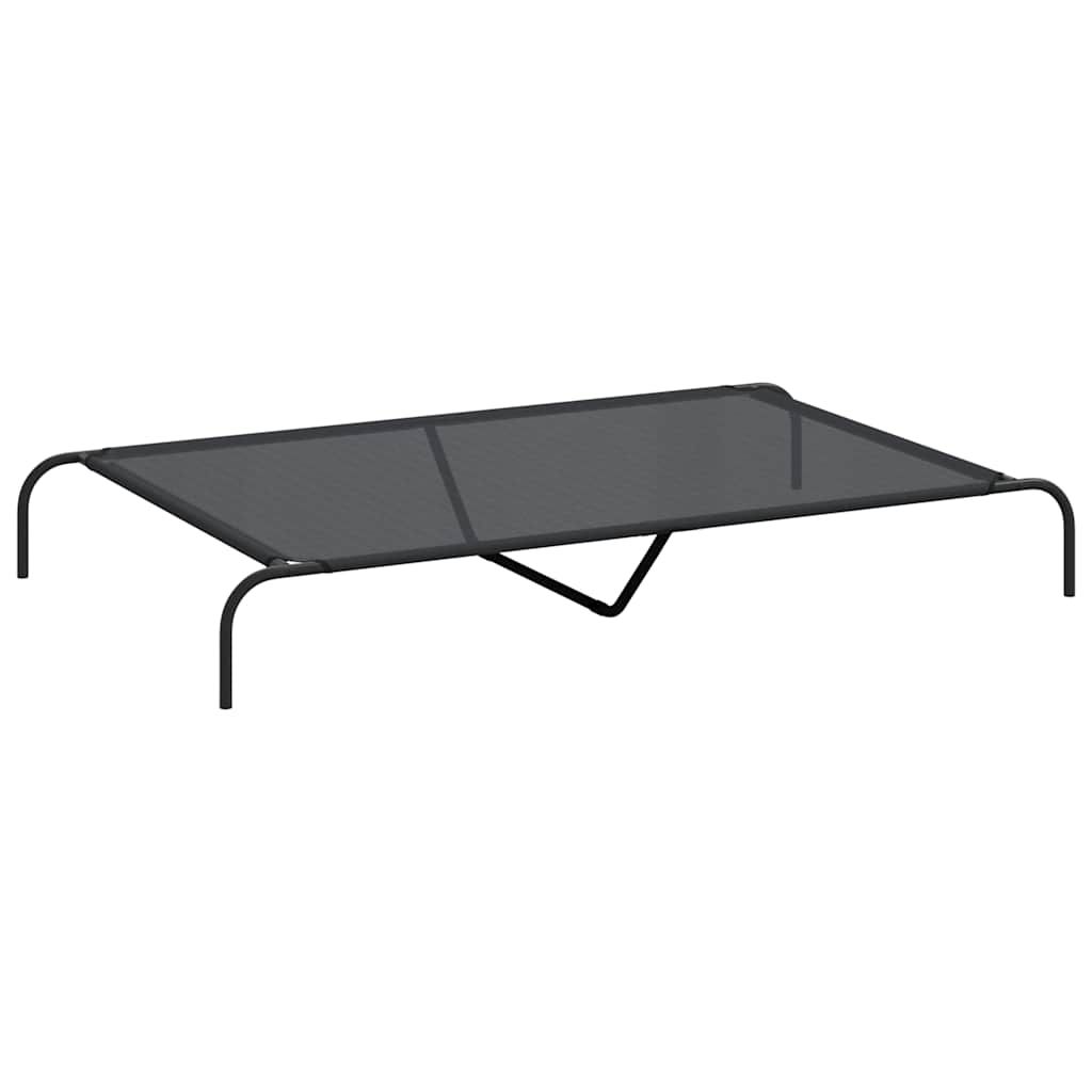 vidaXL Elevated Dog Bed Black 59.1"x35.4"x7.9" Textilene and Steel