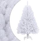 vidaXL Artificial Hinged Christmas Tree with Stand White 59.1"
