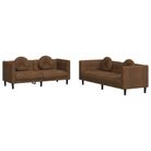 vidaXL 2 Piece Sofa Set with Pillows Brown Velvet