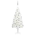 vidaXL Artificial Pre-lit Christmas Tree with Ball Set White 59.1"
