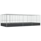 vidaXL Aviary with Extension Silver 285.4"x120.9"x83.5" Steel