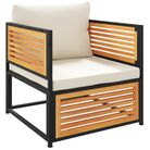 vidaXL Patio Chair with Cushions Solid Wood Acacia