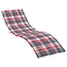 vidaXL Sun Lounger Cushion Red Check Pattern 200x50x3cm Oxford Fabric
