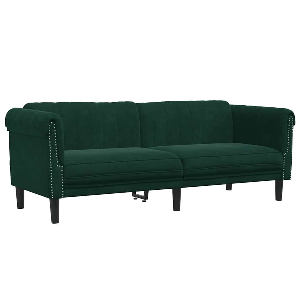 vidaXL Sofa 3-Seater Dark Green Velvet