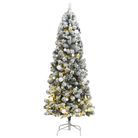 vidaXL Artificial Hinged Christmas Tree 300 LEDs & Ball Set 70.9"