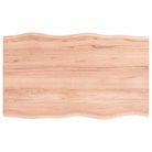 vidaXL Table Top Light Brown 100x60x2 cm Treated Solid Wood Oak Live Edge