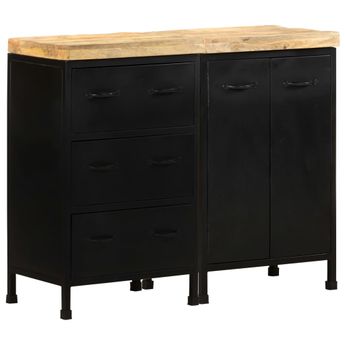 vidaXL Sideboard with 3 Drawers and 2 Doors Rough Mango Wood