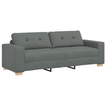vidaXL 3-Seater Sofa Dark Grey 220x78x80 cm Fabric