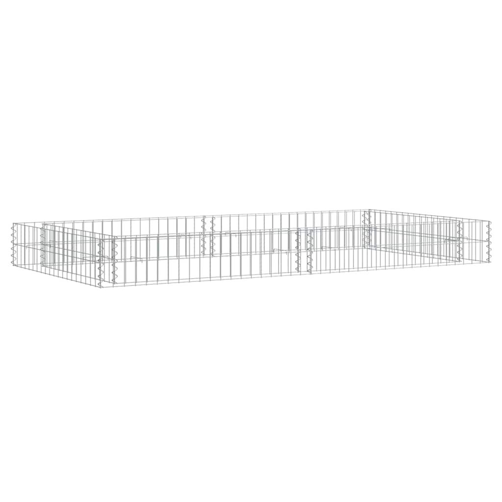 vidaXL Gabion Raised Bed Galvanised Steel 200x100x20 cm