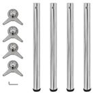 vidaXL 4 Height Adjustable Table Legs Chrome 28"
