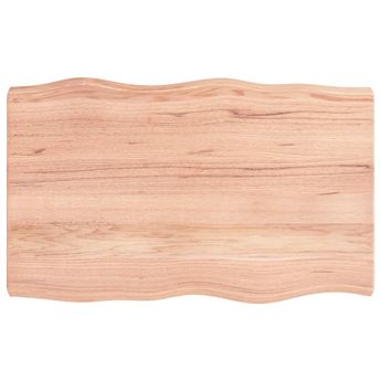vidaXL Table Top Light Brown 80x50x(2-6) cm Treated Solid Wood Live Edge
