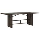 vidaXL Garden Table with Glass Top Brown 190x80x74 cm Poly Rattan
