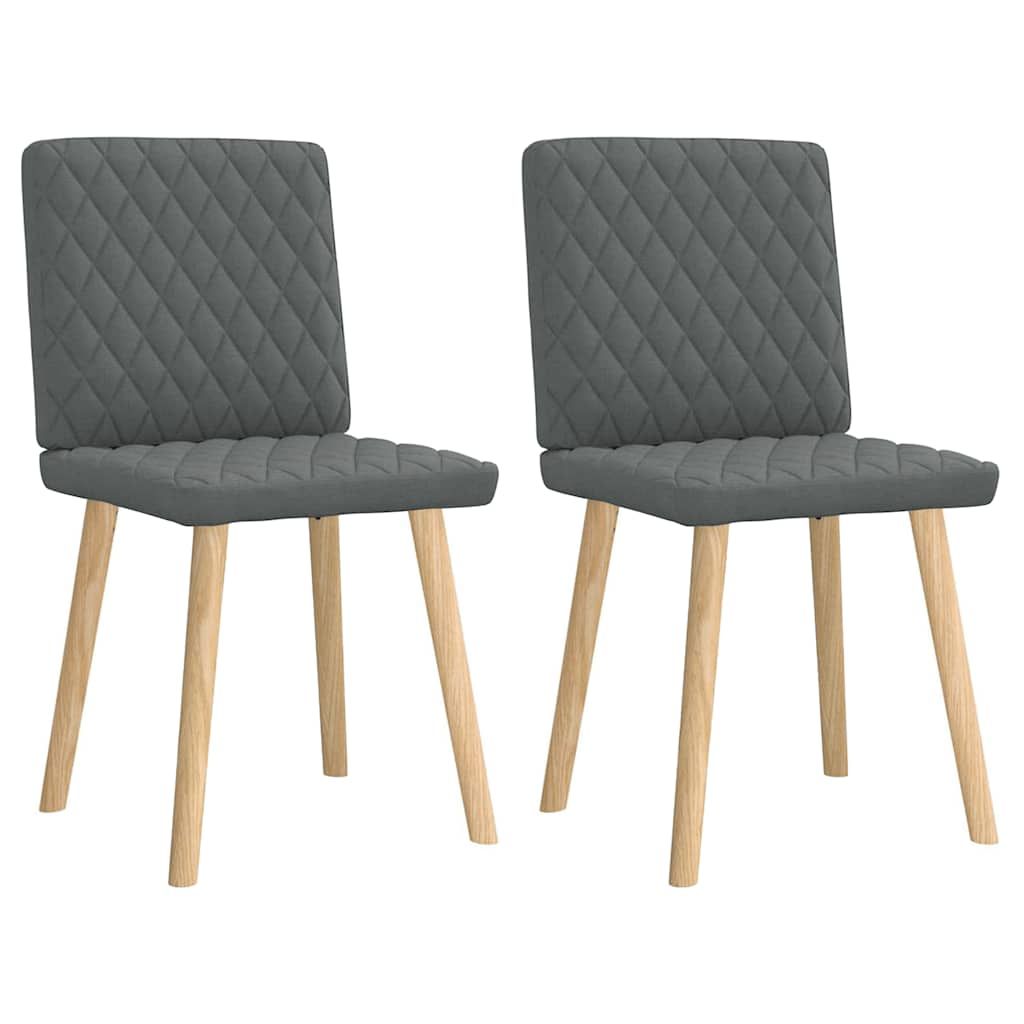 vidaXL Dining Chairs 2 pcs  Dark Gray  Fabric