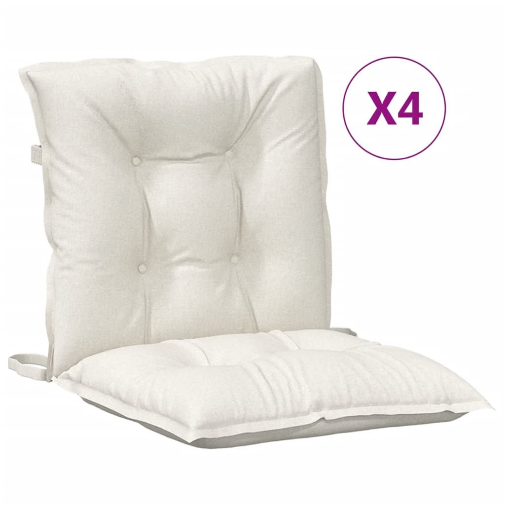 vidaXL Lowback Chair Cushions 4 pcs Melange Cream 100x50x7 cm Fabric