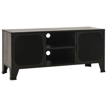 vidaXL TV Stand Gray 41.3"x14.2"x18.5" Metal and MDF