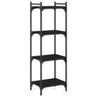 vidaXL Bookcase 4-Tier Black 15.7"x11.8"x47.2" Engineered Wood